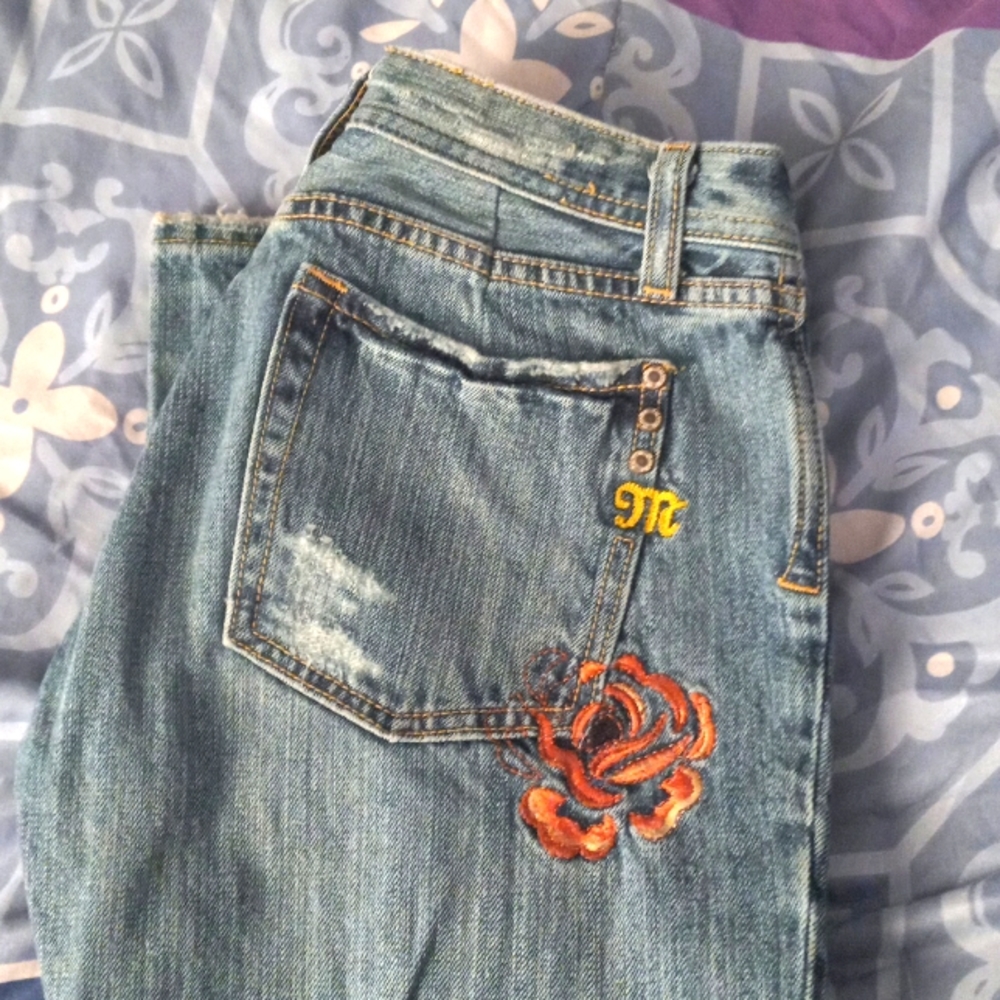 Miss me designer jeans size 28 waist 33 inseam bootcut to flare bottom